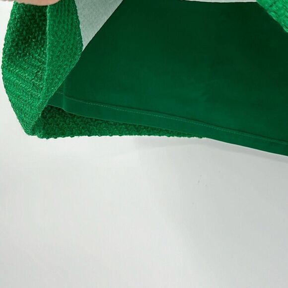 NWT J. Crew Green Back Zip Fully Lined Textured A-Line Mini Skirt Size 6 - Picture 8 of 11
